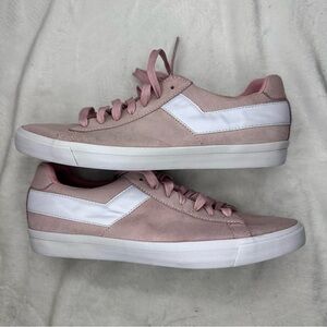 Pony Classic Topstar Low Suede-Nubuck Shoes Pink White Women's 10